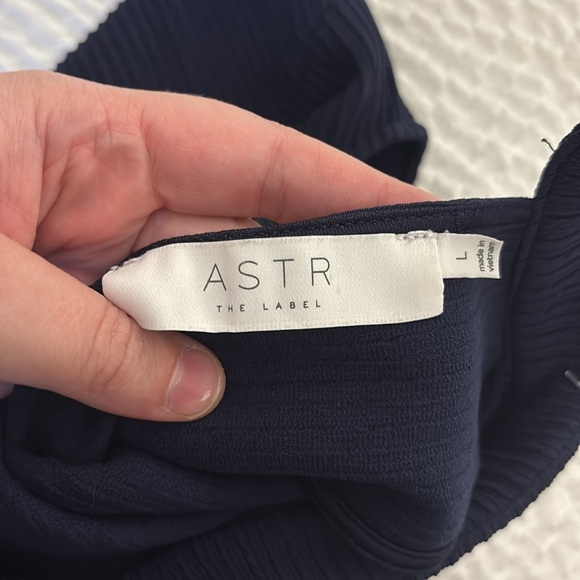 ASTR The Label Mock Neck Sleeveless Navy Ribbed Bodycon Dress Size Large - Picture 5 of 9